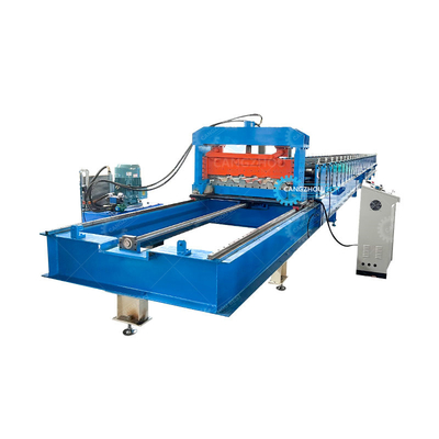 Galvanized Flying Cutter Non Stop 20m/min Decking Floor Steel Sheet Roll Forming Machine Máy tạo hình