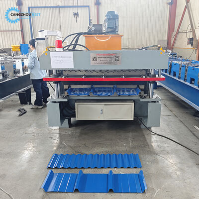 Peru Popular Color Steel Double Layer Tr4&988 Profile Making Roll Forming Machine Máy tạo cuộn
