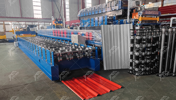 3T máy cắt thủy lực mái nhà tấm cuộn hình thành với hệ thống điều khiển PLC