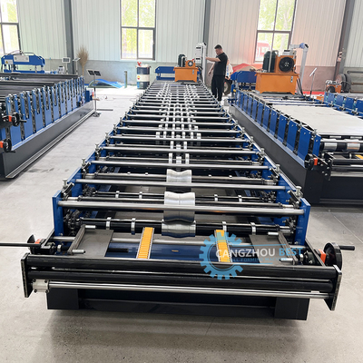 Plc Control Tự động cắt Ppgi Thép cao sườn mái ván Cold Roll Forming Machine For Zimbabwe