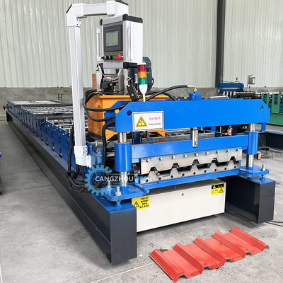 Plc Control Tự động cắt Ppgi Thép cao sườn mái ván Cold Roll Forming Machine For Zimbabwe