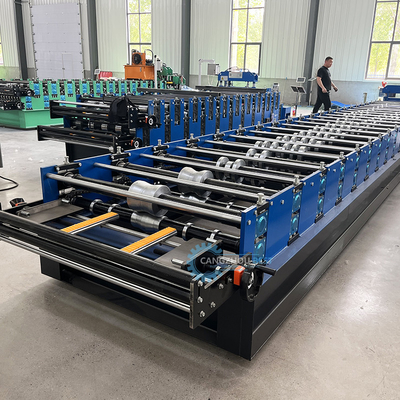 Plc Control Tự động cắt Ppgi Thép cao sườn mái ván Cold Roll Forming Machine For Zimbabwe