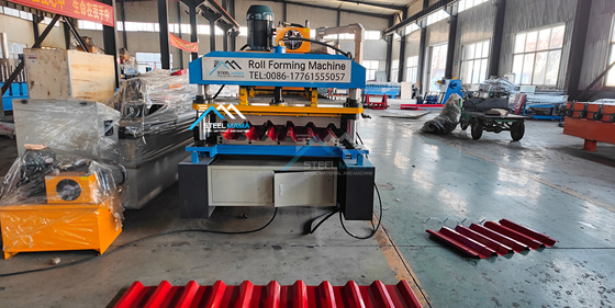 Máy tạo cuộn tấm mái nhà nhỏ gọn với tốc độ hình thành 8-15m / phút và cắt thủy lực