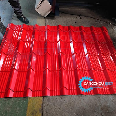 Thép hình chữ V màu IBR Thép mái Roll Hình thành Máy Thiết bị cắt thủy lực