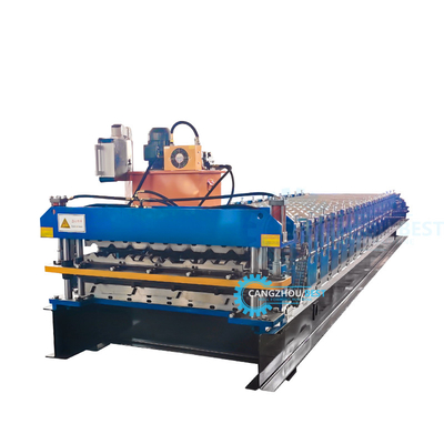 Máy tạo cuộn tấm mái cắt tự động thủy lực