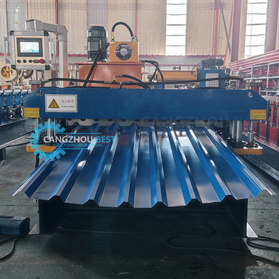 Máy tạo cuộn tấm mái cắt tự động thủy lực