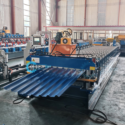 Máy tạo cuộn tấm mái cắt tự động thủy lực