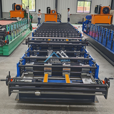Năng lượng thủy lực 5.5kw Màu mái hai lớp IBR ốp gạch lồi hình thành máy