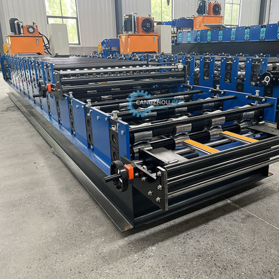 Tự động cắt thủy lực năng lượng thép hồ sơ lớp hai mái nhà cuộn hình máy