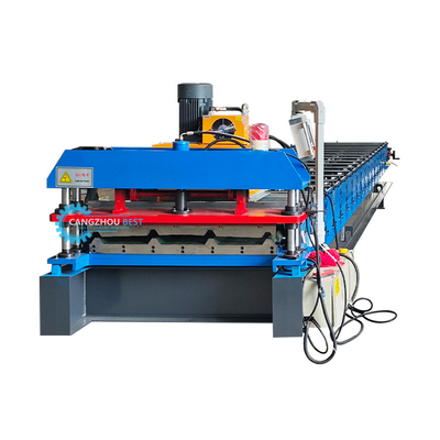 Hydraulic cắt 5.5kw thép kẽm lớp hai mái nhà bảng hồ sơ cuộn hình thành máy