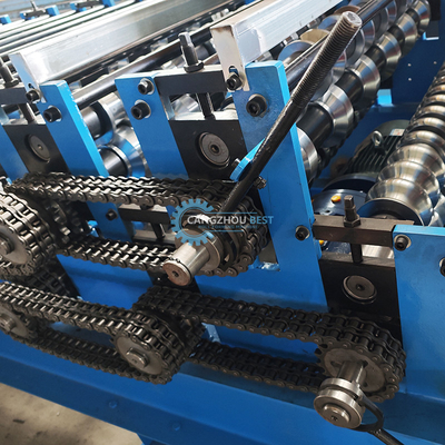 Hydraulic cắt 5.5kw thép kẽm lớp hai mái nhà bảng hồ sơ cuộn hình thành máy