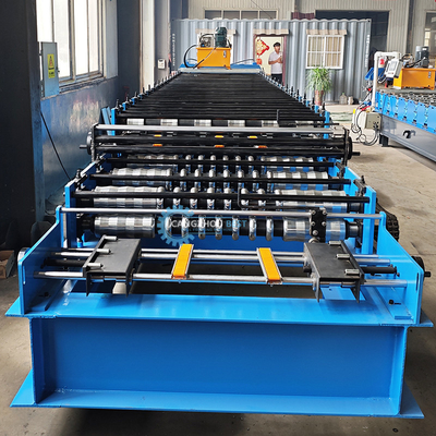 Hydraulic cắt 5.5kw thép kẽm lớp hai mái nhà bảng hồ sơ cuộn hình thành máy