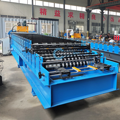 Hydraulic cắt 5.5kw thép kẽm lớp hai mái nhà bảng hồ sơ cuộn hình thành máy