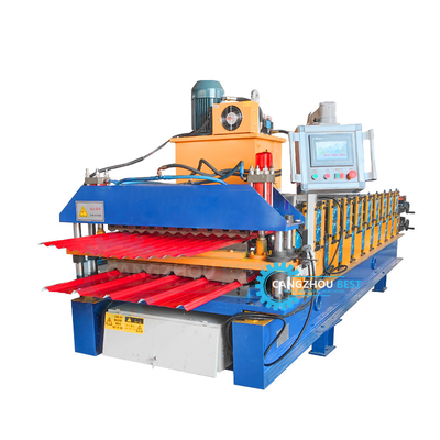 1000mm chiều rộng cuộn IBR tấm thép lốp hồ sơ hai lớp cuộn hình thành máy