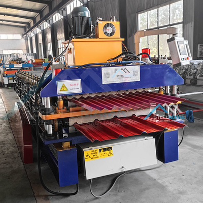 Máy tạo cuộn mái nhà bằng thép lớp hai với 5,5 kW và 15-16 trạm