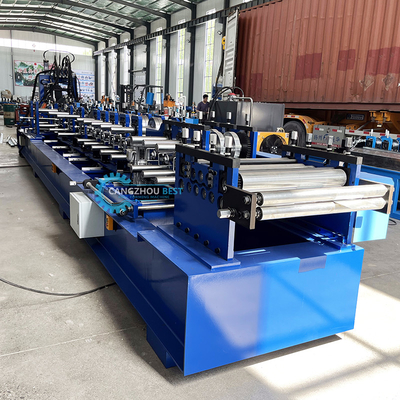Plc Control C Z U Purlin Roll Forming Machine Hydraulic Punching và cắt