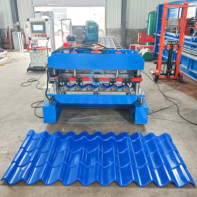 Mexico Popular Design Roofing Tile Roll Forming Machine Hydraulic Guide Pillar 3D Cutter Tây Ban Nha