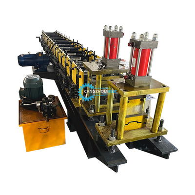 PLC Control Hydraulic Mold Cutting T Profile V Shape Fence Steel Making Roll Forming Machine Máy tạo cuộn