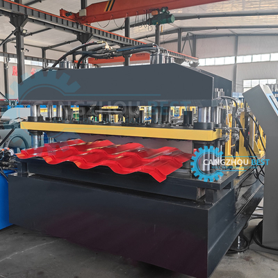Máy cắt thủy lực Trapezoid Step Tile Making Roll Forming