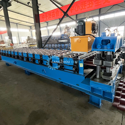 PLC Control Color Profile Roof Tile Roll Forming Machine Nga hộp số truyền