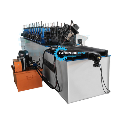 Máy tạo cuộn thép có thể điều chỉnh và đường ray với độ khoan dung cắt ± 2mm và bộ mã hóa Omron