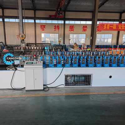 Máy tạo cuộn thép có thể điều chỉnh và đường ray với độ khoan dung cắt ± 2mm và bộ mã hóa Omron