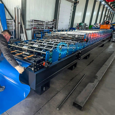 Máy tạo cuộn tấm mái bằng thép lợp hai lớp và trapezadial
