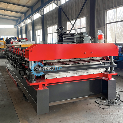 Tự động PLC điều khiển Steel Profile hai lớp mái nhà tấm cuộn hình máy