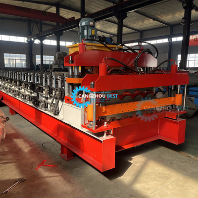 Độ rộng cuộn 1220mm Gạch mái &amp; Trapezodial mái ván tấm mái lớp hai Roof Roll Forming Machine