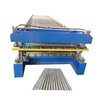 Steel Tile Delta PLC Control Máy tạo cuộn hai lớp cho độ dày vật liệu 0,25-0,6mm