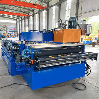 Tự động thay đổi kích thước PU Liner Steel Profile Roof Sheet Roll Forming Machine cho 0,3-0,8mm