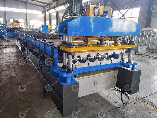 Máy tạo cuộn tấm mái nhà tùy chỉnh 8-15m / phút Tốc độ cắt thủy lực Bất kỳ độ dài cắt cho doanh nghiệp