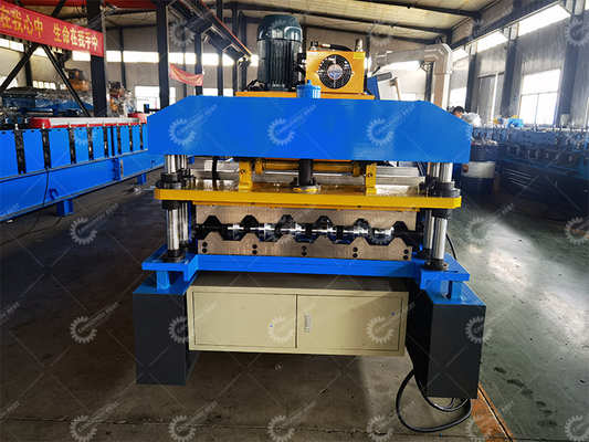 Máy tạo cuộn tấm mái nhà tùy chỉnh 8-15m / phút Tốc độ cắt thủy lực Bất kỳ độ dài cắt cho doanh nghiệp