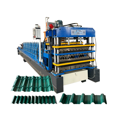 Delta Inverter Ba lớp mái nhà thép Profile Roll Forming Machine cho độ dày vật liệu 0,25-0,6mm