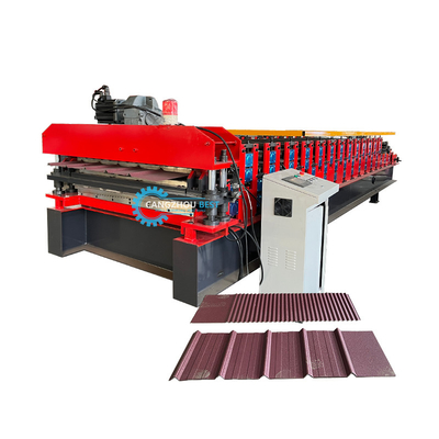 0.25-0.6mm Độ dày vật liệu 5,5 × 1,4 × 1,5m Máy tạo lớp kép 8-12m / phút Tốc độ tạo