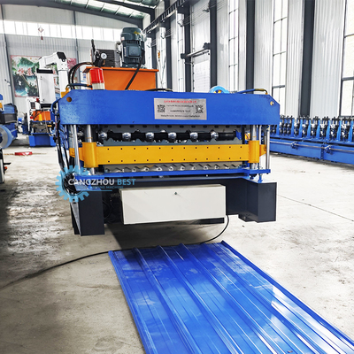 0.6mm Roof Sheet Roll Forming Machine By Delta PLC cho các dự án lớn