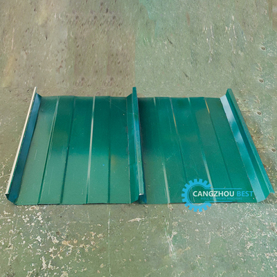 Hydraulic Cut Off Galvanized Steel Profile Portable Kr18 Standing Seam Roof Roll Forming Machine Máy hình thành mái nhà