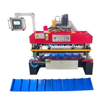 Tự động cắt loại thủy lực màu thép IBR mái nhà tấm cuộn hình máy