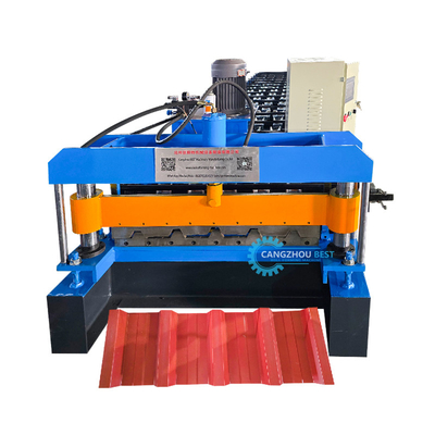 Color Steel High Rib Steel Profile IBR Trapezoidal Roof Sheet Roll Forming Machine Máy hình thành tấm mái