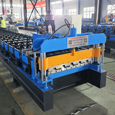 Color Steel High Rib Steel Profile IBR Trapezoidal Roof Sheet Roll Forming Machine Máy hình thành tấm mái