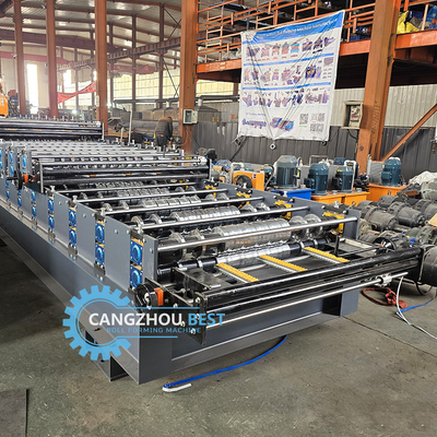 Color Steel PLC Control Three Function Triple Layer Rooing Sheets Profile Roll Forming Machine Máy hình thành hồ sơ