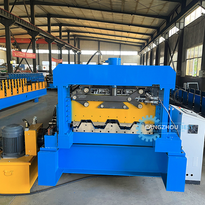 Máy cán tôn sàn 1250mm điều khiển PLC 22kw
