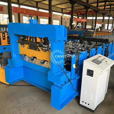 Máy cán tôn sàn 1250mm điều khiển PLC 22kw