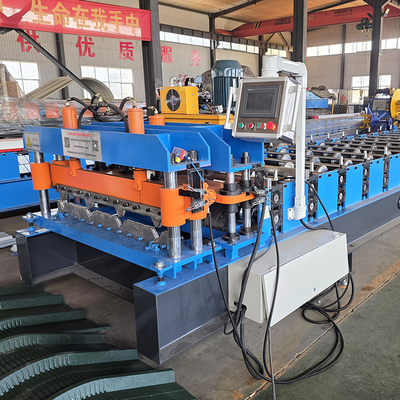 Máy tạo hình cuộn tôn lợp mái thủy lực Tr4 để bán với chức năng ép mí