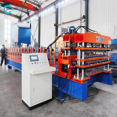 Máy tạo hình cuộn ngói thép màu ba lớp tiết kiệm không gian
