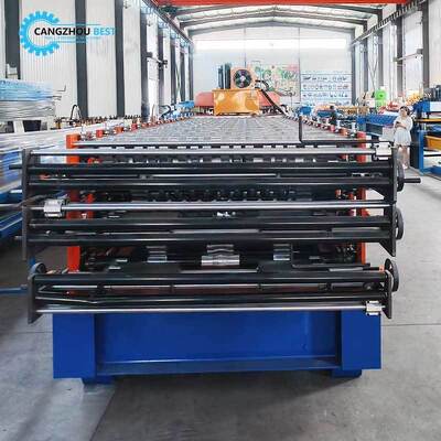 Máy tạo hình cuộn ngói thép màu ba lớp tiết kiệm không gian