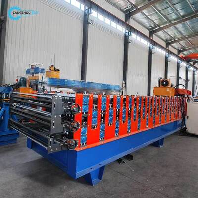 Máy tạo hình cuộn ngói thép màu ba lớp tiết kiệm không gian