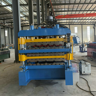 Máy tạo hình cuộn tấm lợp ba lớp phổ biến ở Châu Phi bằng thép mạ kẽm