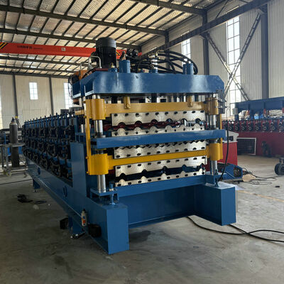 Máy tạo hình cuộn tấm lợp ba lớp phổ biến ở Châu Phi bằng thép mạ kẽm