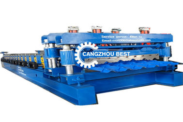 Điện thủy lực 5.5kw PLC Control Box Step Roof Tile&amp;Glazed Tile Forming Machine